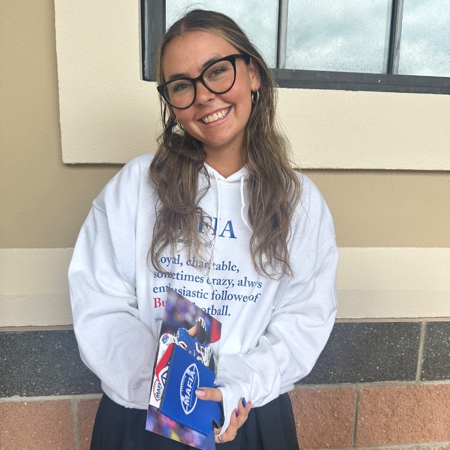 Fan in the white Definition hoodie